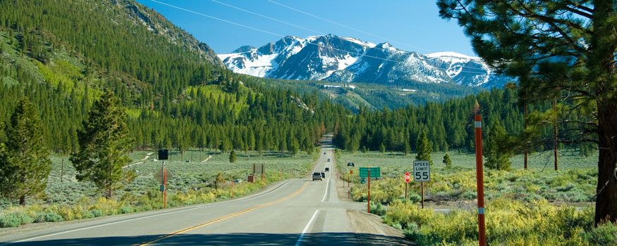 Tioga Pass view near the June Lake in California.