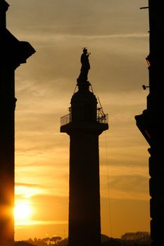 Low angle view of a column, Trajan's Column, Rome, Rome Province, Lazio, Italy