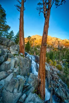 Trees and rocks on a hill, Lake Tahoe, Sierra Nevada, California, USA