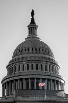 Low angle view of a government building, US Capitol Building, Washington DC, USA