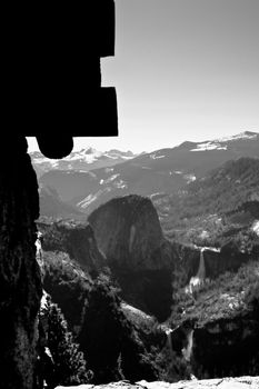 Valley viewed through from an observation point, Glacier Point, Yosemite Valley, Yosemite National Park, California, USA