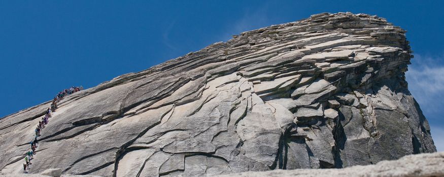 A view from the Half Dome in Yosemite National Park in California.