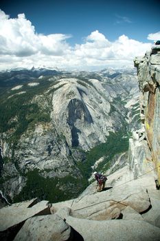 A view from the Half Dome at Yosemite National Park in California.