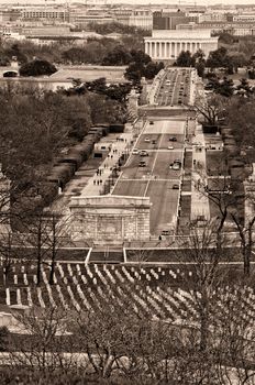 View of Washington DC from the Arlington National Cemetery