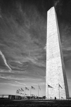 Low angle view of Washington Monument, Washington DC, USA