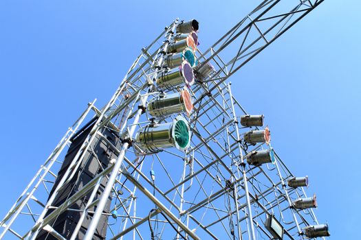 Stage lights at an outdoor concert