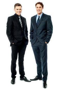 Full length portrait of two businessmen