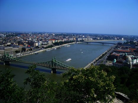 Panoramic view of Budapest and the Danube River, Hungary