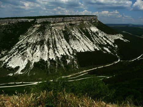 Panorama of the caves, Chufut-Kale, Crimea, Ukraine
