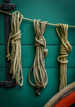 Wild West Scene Of Ropes On The Side Of An Old Wagon