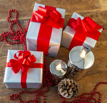 Christmas gift box with christmas balls 