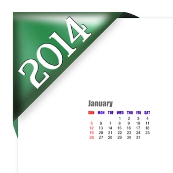 January of 2014 calendar 