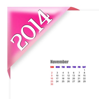 November of 2014 calendar 
