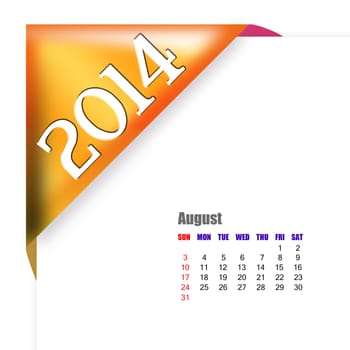 August of 2014 calendar 