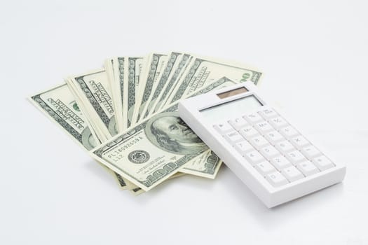 calculator on US bank note