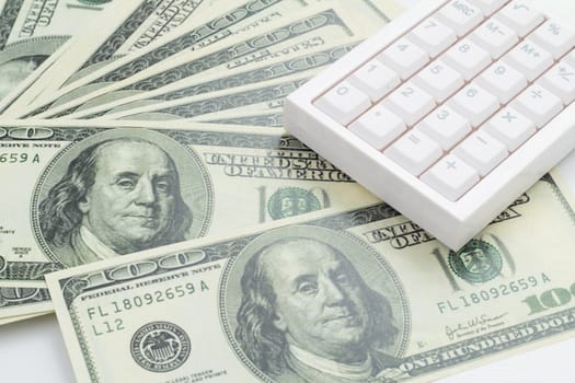 calculator on US bank note