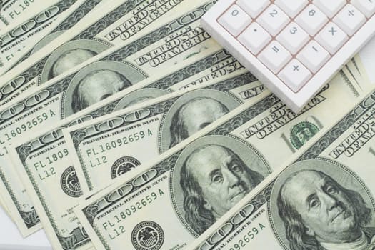 calculator on US bank note