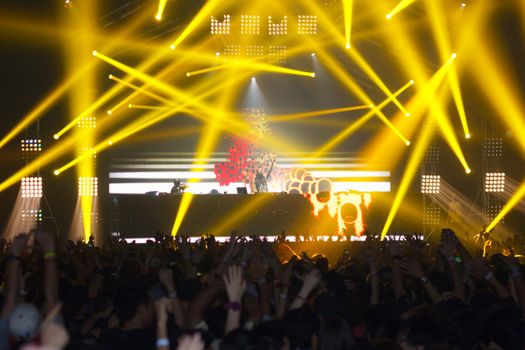 BANGKOK - DECEMBER 9 : STEVE AOKI  show at  808 FESTIVAL 2013, a super-charged international beat buffet that is set to rock the ears dancing feet of Bangkok, Thailand.