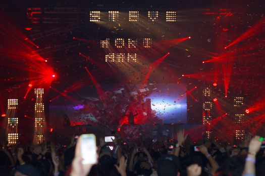 BANGKOK - DECEMBER 9 : STEVE AOKI  show at  808 FESTIVAL 2013, a super-charged international beat buffet that is set to rock the ears dancing feet of Bangkok, Thailand.