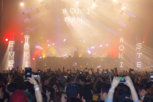 BANGKOK - DECEMBER 9 : STEVE AOKI  show at  808 FESTIVAL 2013, a super-charged international beat buffet that is set to rock the ears dancing feet of Bangkok, Thailand.