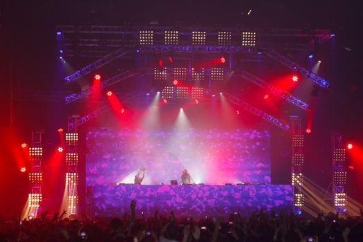BANGKOK - DECEMBER 9 : STEVE AOKI  show at  808 FESTIVAL 2013, a super-charged international beat buffet that is set to rock the ears dancing feet of Bangkok, Thailand.