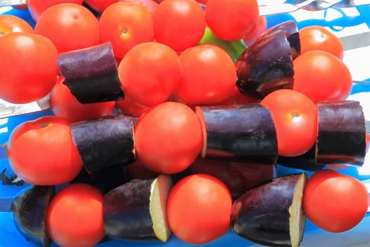 Image of red and violet raw vegetable
