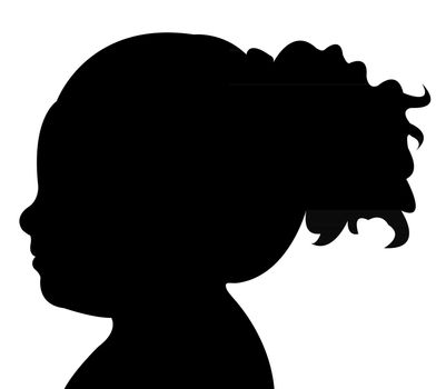 a child head silhouette vector