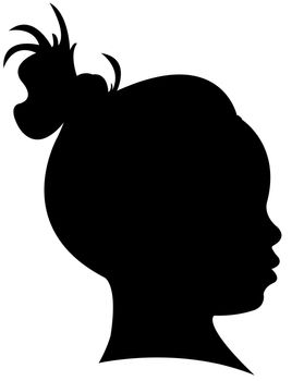 a child head silhouette vector