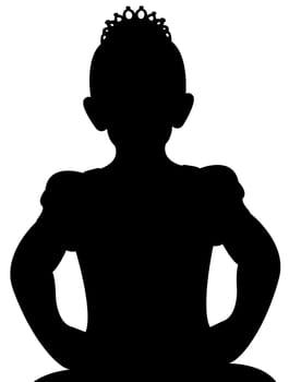 cute girl silhouette vector