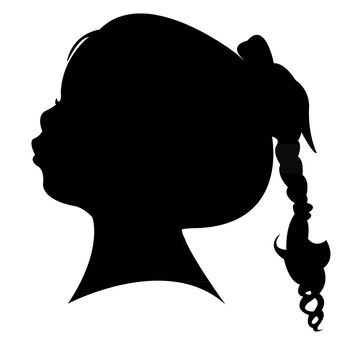 a child head silhouette vector