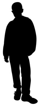 silhouette vector of a teenager