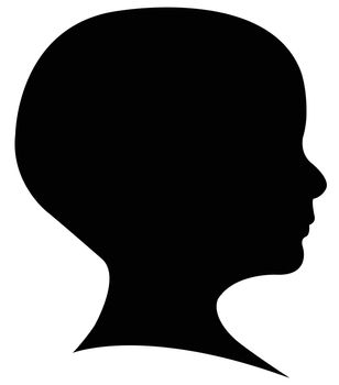 baby boy head silhouette, vector