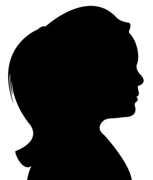 a child head silhouette vector