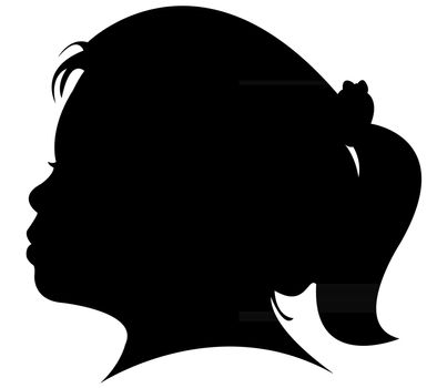 a child head silhouette vector