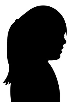 a child head silhouette vector