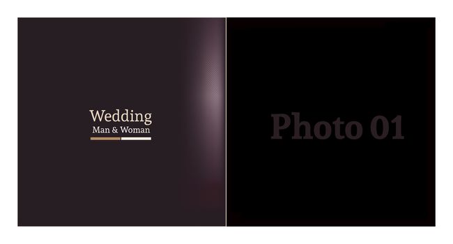 Wedding album design for the photographer. Put your photos into frames.