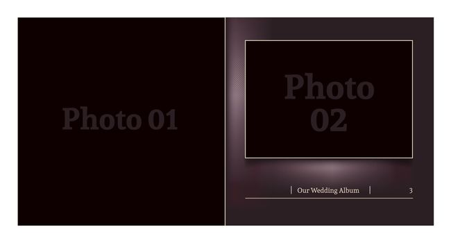 Wedding album design for the photographer. Put your photos into frames.