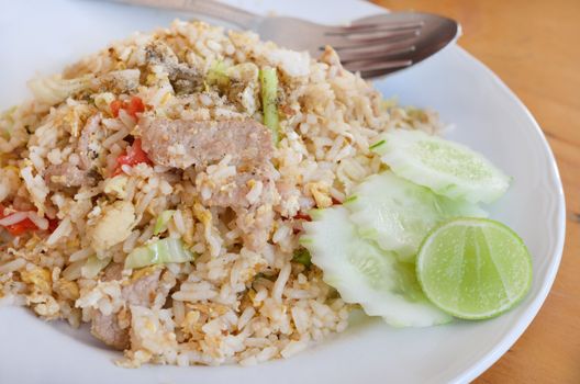 Fried Rice with pork, egg and vegetable