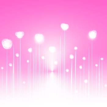 Abstract lines and glowing pink background