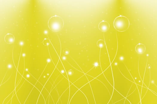 abstract lines and glowing on yellow background