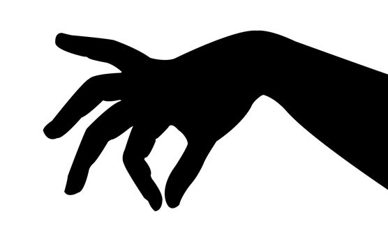 a lady hand, silhouette vector