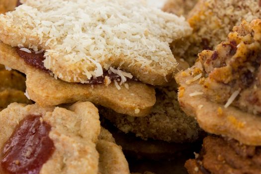 Mixture of some delicious cookies for christmas