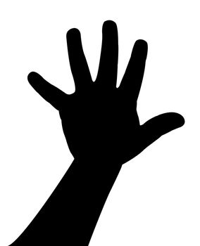 a lady hand, silhouette vector