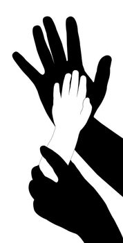 hands silhouette vector