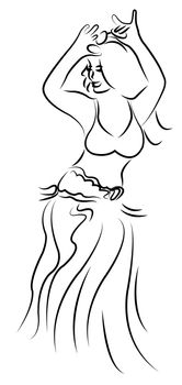 belly dancer sketch vector