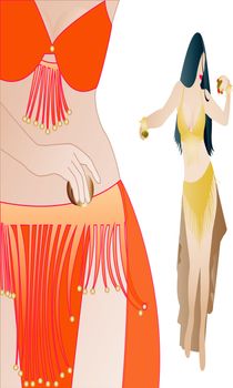 belly dancer portrait vector