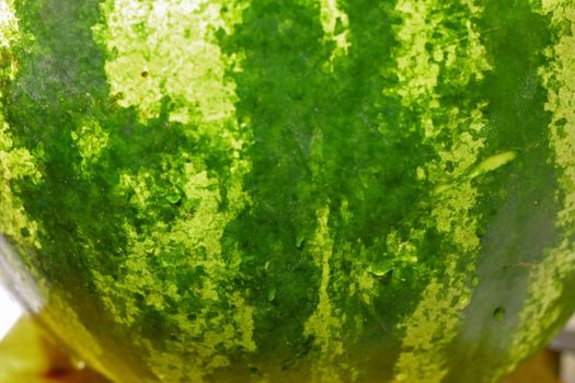 A fresh sugar red watermelon close up
