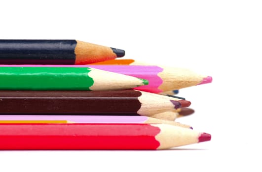 Some color pencils isolated on the white background