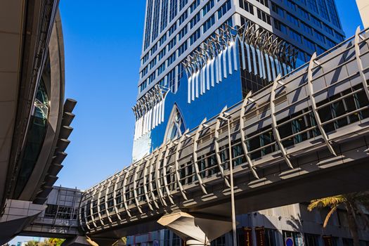 DUBAI, UAE - NOVEMBER 9: Dubai Metro as world's longest fully automated metro network (75 km) on November 9, 2013, Dubai, UAE.