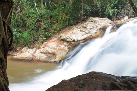 Waterfall in The forest at Chiang Mai , Thailand